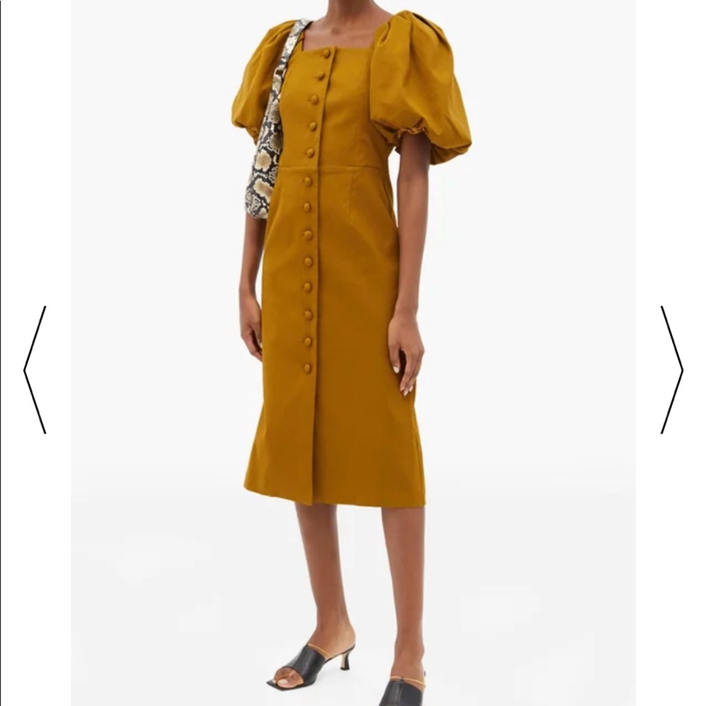 Brand new khaki green/tan Sea puff sleeve dress size 00